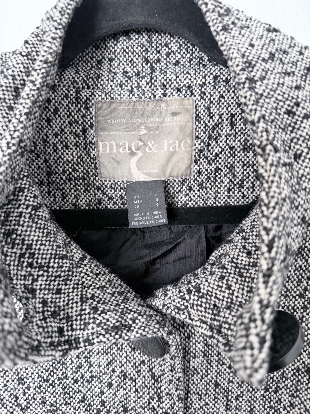 mac & jac Black and White Tweed Button-Front Jacket - Picture 11 of 16